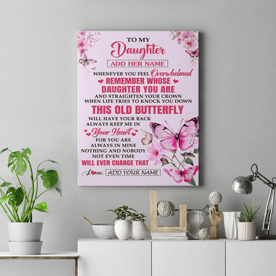 Personalized To My Daughter Gifts Canvas From Mom Dad Whenever Butterfly Unique Birthday Gifts For Daughter Graduation Christmas Custom Wall Art Print Framed Canvas | teecentury
