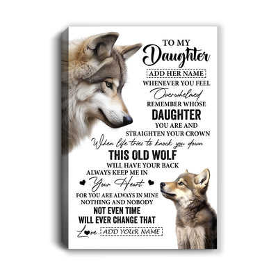 Personalized To My Daughter Gifts Canvas From Mom Dad Whenever Wolf Unique Birthday Gifts For Daughter Graduation Christmas Custom Wall Art Print Framed Canvas | teecentury