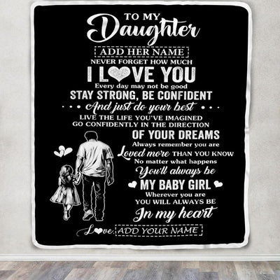 Personalized To My Daughter Gifts From Dad Blanket Never Forget How Much I Love You Daughter Birthday Graduation Christmas Customized Fleece Throw Blanket | teecentury