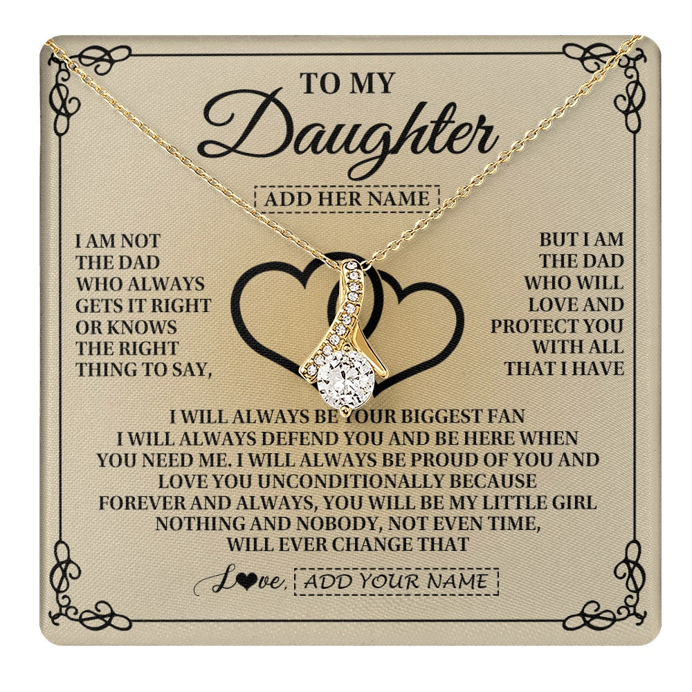 Alluring Beauty Necklace 18K Yellow Gold Finish | 1 | Personalized To My Daughter Gifts From Dad Daughter Birthday Gifts Jewelry For Women Father Daughter Pendant Necklace Christmas Custom Gift Box Message Card | teecentury.myshopify
