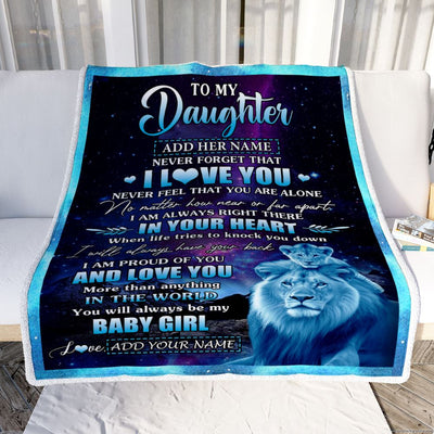 Personalized To My Daughter Gifts From Dad Father Blanket I Love You Lion Birthday Gift Ideas For Daughter Graduation Christmas Customized Fleece Blanket | teecentury