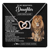 Interlocking Hearts Necklace Stainless Steel & Rose Gold Finish | 1 | Personalized To My Daughter Gifts From Dad Father Necklace This Old Lion Love You Daughter Birthday Gifts Graduation Christmas Jewelry Gift Box Message Card | https://teecentury.