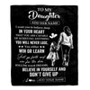 Personalized To My Daughter Gifts From Mom Blanket Don't Give Up Mom Gifts For Daughter Birthday Graduation Christmas Customized Fleece Throw Blanket | teecentury