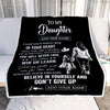 Personalized To My Daughter Gifts From Mom Blanket Don't Give Up Mom Gifts For Daughter Birthday Graduation Christmas Customized Fleece Throw Blanket | teecentury