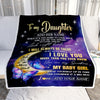 Personalized To My Daughter Gifts From Mom Dad Blanket Butterfly I Love You Valentines Gifts For Daughter Birthday Christmas Graduation Custom Fleece Blanket | teecentury
