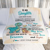 Personalized To My Daughter Gifts From Mom Dad Blanket Dinosaur Letter I Hugged This Gifts For Daughter Birthday Graduation Christmas Custom Fleece Blanket | teecentury