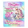 Personalized To My Daughter Gifts From Mom Dad Blanket Unicorn Letter I Hugged This Gifts For Daughter Birthday Graduation Christmas Customized Fleece Blanket | teecentury