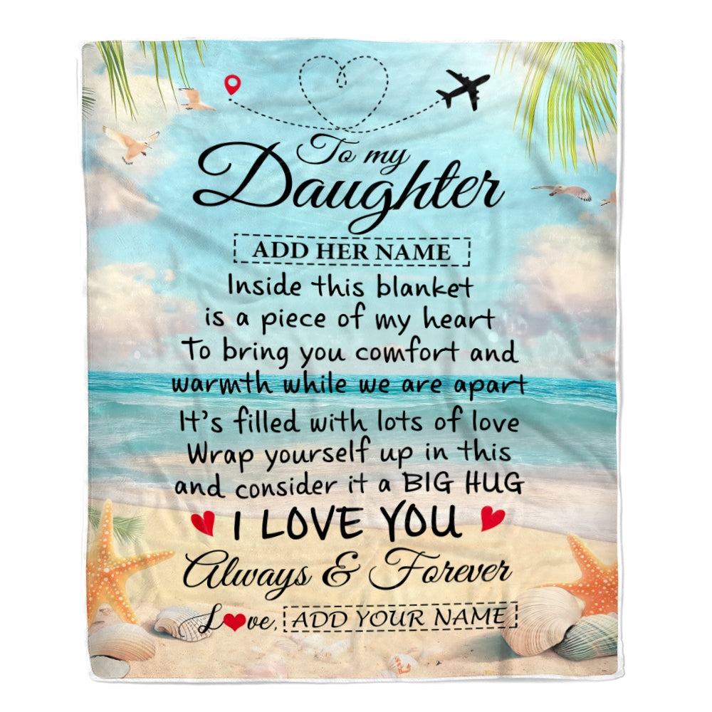 Personalized To My Daughter Gifts From Mom Dad Mother Blanket Beach I Love You Birthday Gifts Graduation For Daughter Christmas Customized Fleece Blanket | teecentury