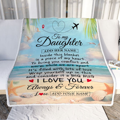 Personalized To My Daughter Gifts From Mom Dad Mother Blanket Beach I Love You Birthday Gifts Graduation For Daughter Christmas Customized Fleece Blanket | teecentury