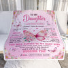 Personalized To My Daughter Gifts From Mom Dad Mother Blanket Floral Butterfly Birthday Gifts For Daughter Graduation Christmas Customized Fleece Blanket | teecentury