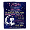 Personalized To My Daughter Gifts From Mom Dad Mother Blanket Floral Moon Birthday Gifts For Daughter Graduation Wedding Christmas Customized Fleece Blanket | teecentury