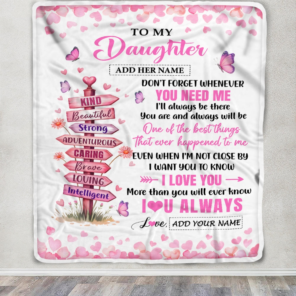Personalized To My Daughter Gifts From Mom Dad Mother Blanket Kind Beautiful Birthday Gifts For Daughter Graduation Valentines Wedding Christmas Fleece Blanket | teecentury