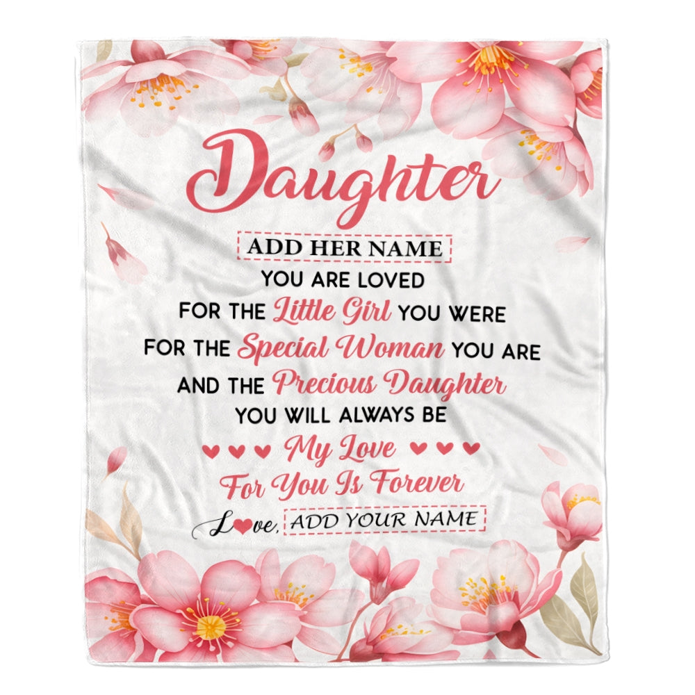 Personalized To My Daughter Gifts From Mom Dad Mother Blanket Special Women Birthday Gifts For Daughter Graduation Valentines Wedding Christmas Fleece Blanket | teecentury