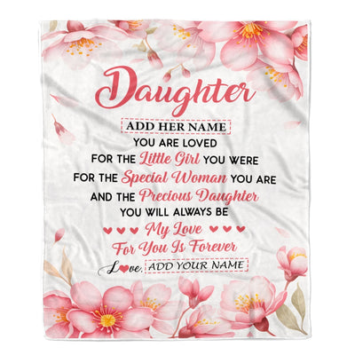 Personalized To My Daughter Gifts From Mom Dad Mother Blanket Special Women Birthday Gifts For Daughter Graduation Valentines Wedding Christmas Fleece Blanket | teecentury