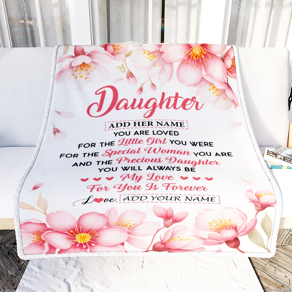 Personalized To My Daughter Gifts From Mom Dad Mother Blanket Special Women Birthday Gifts For Daughter Graduation Valentines Wedding Christmas Fleece Blanket | teecentury