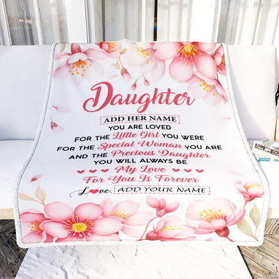 Personalized To My Daughter Gifts From Mom Dad Mother Blanket Special Women Birthday Gifts For Daughter Graduation Valentines Wedding Christmas Fleece Blanket | teecentury