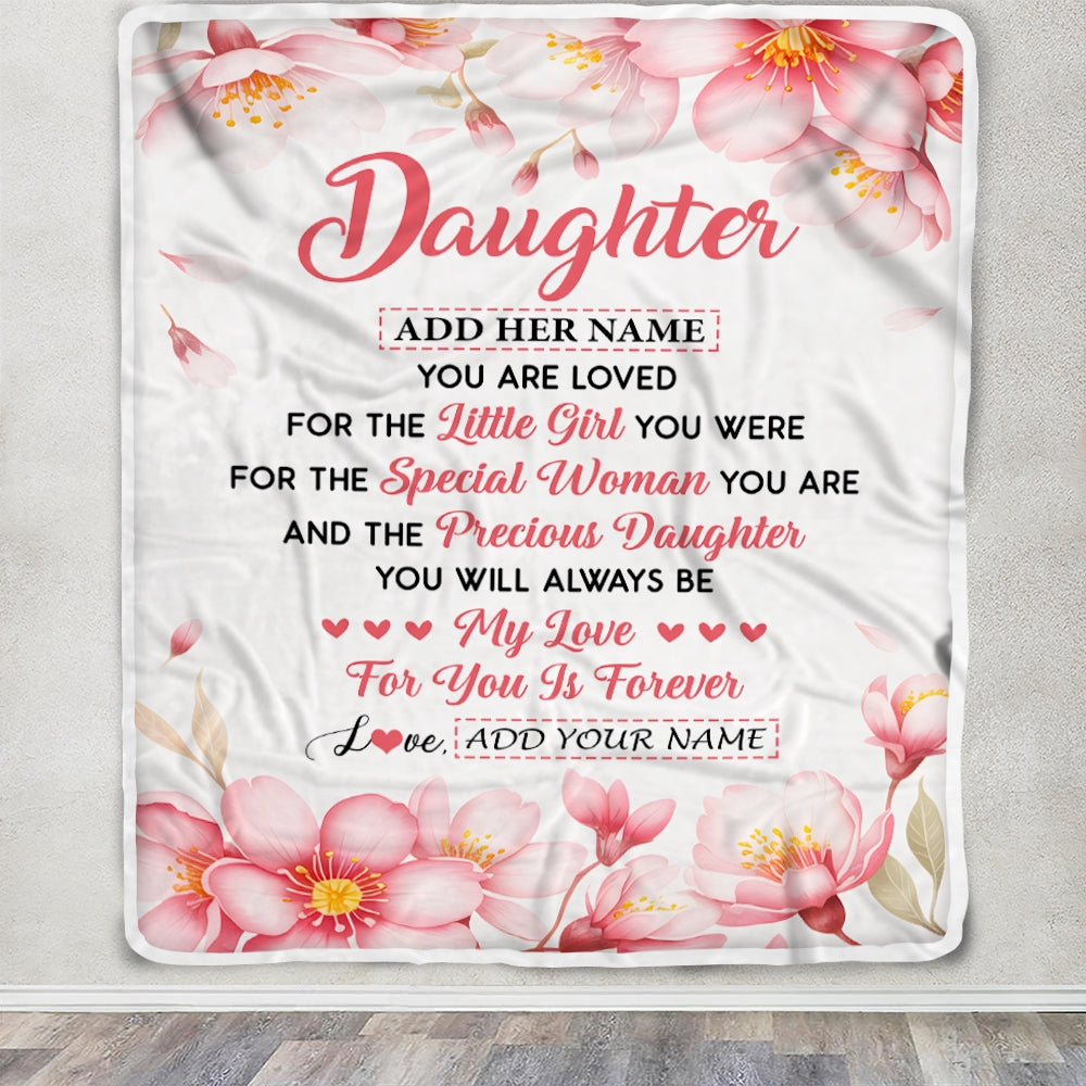 Personalized To My Daughter Gifts From Mom Dad Mother Blanket Special Women Birthday Gifts For Daughter Graduation Valentines Wedding Christmas Fleece Blanket | teecentury