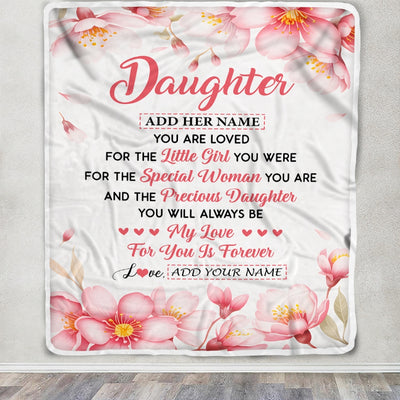Personalized To My Daughter Gifts From Mom Dad Mother Blanket Special Women Birthday Gifts For Daughter Graduation Valentines Wedding Christmas Fleece Blanket | teecentury