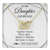 Interlocking Hearts Necklace 18K Yellow Gold Finish | 1 | Personalized To My Daughter Gifts From Mom Dad Necklace Together Forever With Heartfelt Message Daughter Birthday Christmas Custom Gift Box Message Card | https://teecentury.