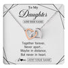 Interlocking Hearts Necklace Stainless Steel & Rose Gold Finish | 1 | Personalized To My Daughter Gifts From Mom Dad Necklace Together Forever With Heartfelt Message Daughter Birthday Christmas Custom Gift Box Message Card | https://teecentury.