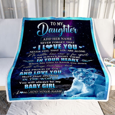 Personalized To My Daughter Gifts From Mom Mother Blanket I Love You Lion Birthday Gift Ideas For Daughter Graduation Christmas Customized Fleece Blanket | teecentury