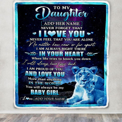 Personalized To My Daughter Gifts From Mom Mother Blanket I Love You Lion Birthday Gift Ideas For Daughter Graduation Christmas Customized Fleece Blanket | teecentury