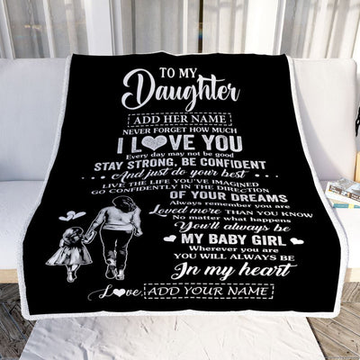 Personalized To My Daughter Gifts From Mom Mother Blanket Never Forget How Much I Love You Daughter Birthday Graduation Christmas Customized Fleece Blanket | teecentury