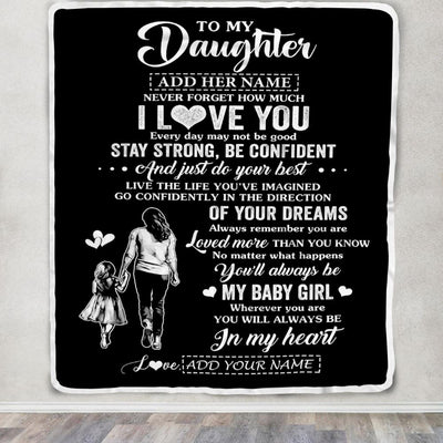 Personalized To My Daughter Gifts From Mom Mother Blanket Never Forget How Much I Love You Daughter Birthday Graduation Christmas Customized Fleece Blanket | teecentury