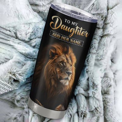 Personalized To My Daughter Gifts From Mom Mother Dad Father Tumbler Old Lion Love You Daughter Birthday Gifts Graduation Christmas Custom Cup Travel Mug | teecentury