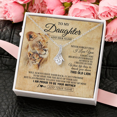 Alluring Beauty Necklace 14K White Gold Finish | 2 | Personalized To My Daughter Gifts From Mom Mother Lion Necklace I Love You Daughter Birthday Gifts From Mom Graduation Christmas Custom Gift Box Message Card | teecentury.myshopify