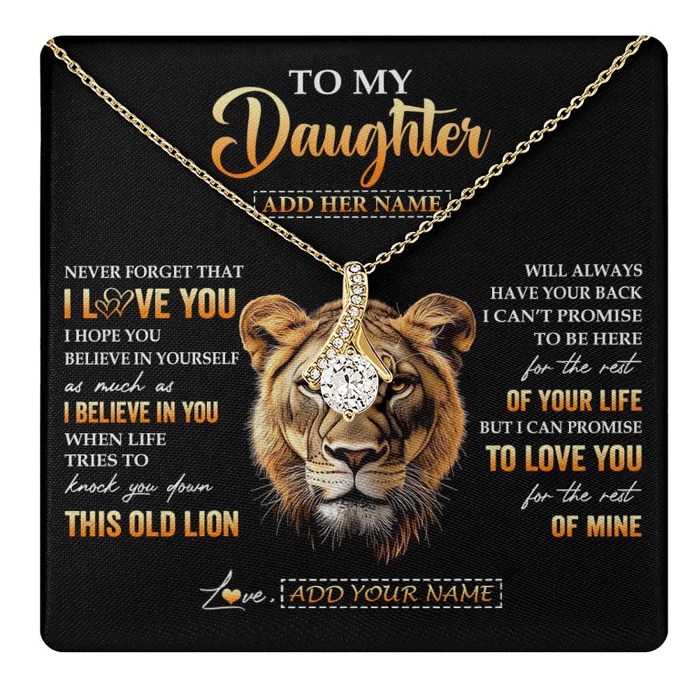 Alluring Beauty Necklace 18K Yellow Gold Finish | 1 | Personalized To My Daughter Gifts From Mom Mother Necklace Old Lion Love You Daughter Birthday Gifts Graduation Christmas Customized Gift Box Message Card | teecentury.myshopify