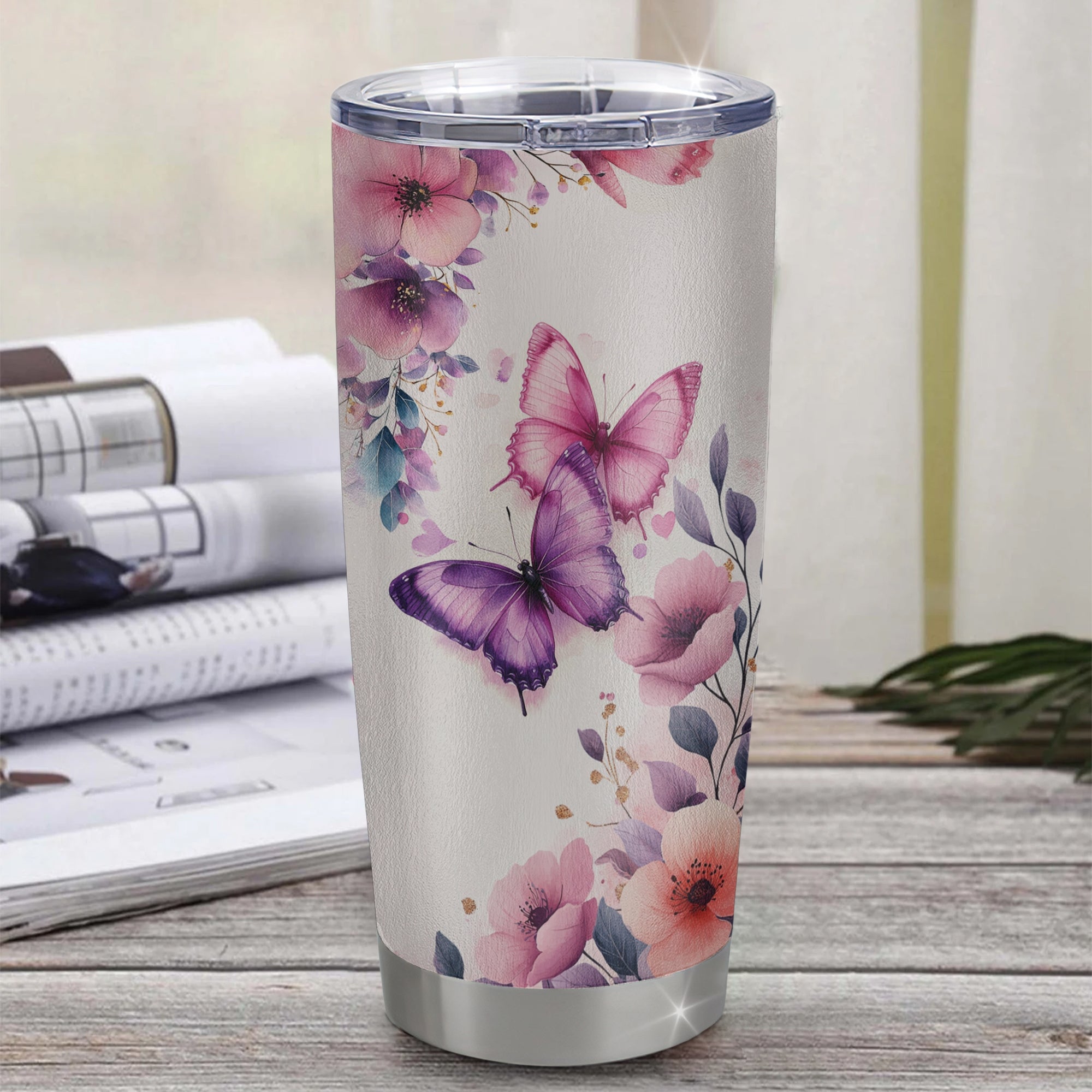Personalized To My Daughter Gifts From Mom Tumbler Purple Floral Loving You Birthday Gifts For Daughter Mothers Day Graduation Christmas Custom Stainless Steel Mug Shirt & Hoodie | teecentury