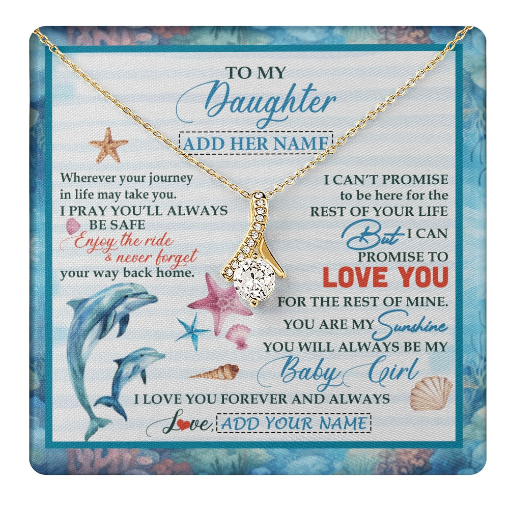 Alluring Beauty Necklace 18K Yellow Gold Finish | 1 | Personalized To My Daughter Gifts Necklace Dolphin From Mom Dad My Sunshine For Jewelry Daughter Birthday Gift Christmas Custom Gift Box Message Card | https://teecentury.