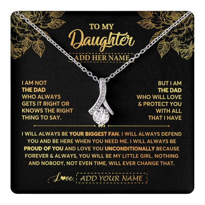 Alluring Beauty Necklace 14K White Gold Finish | 1 | Personalized To My Daughter Gifts Necklace From Dad Father Meaningful Family Jewelry Birthday Gifts For Daughter Christmas Custom Gift Box Message Card | https://teecentury.