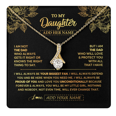 Alluring Beauty Necklace 18K Yellow Gold Finish | 1 | Personalized To My Daughter Gifts Necklace From Dad Father Meaningful Family Jewelry Birthday Gifts For Daughter Christmas Custom Gift Box Message Card | https://teecentury.