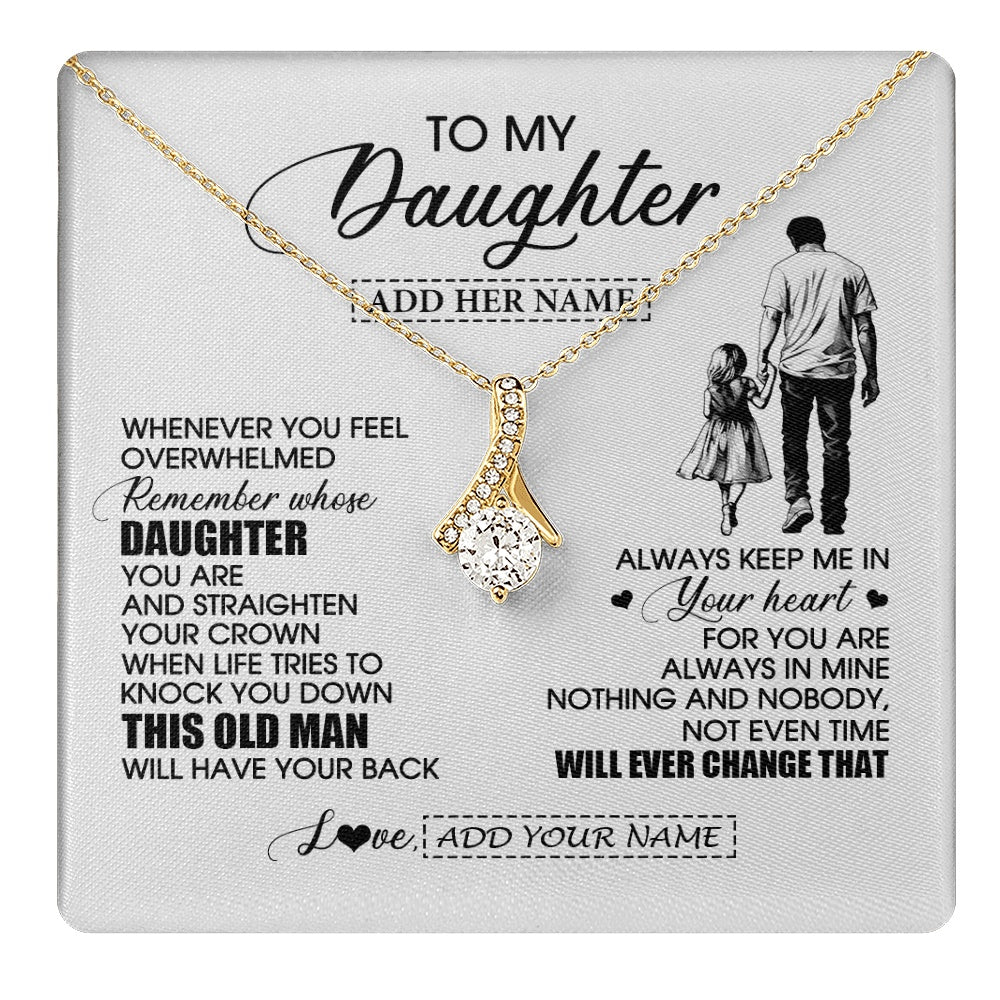 Alluring Beauty Necklace 18K Yellow Gold Finish | 1 | Personalized To My Daughter Gifts Necklace From Dad Father Whenever Man Unique Birthday Gifts For Daughter Graduation Christmas Custom Gift Box Message Card | teecentury.myshopify