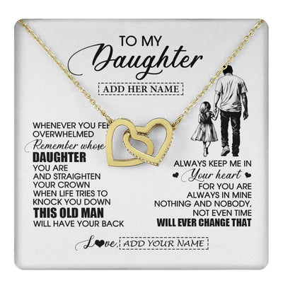 Interlocking Hearts Necklace 18K Yellow Gold Finish | 1 | Personalized To My Daughter Gifts Necklace From Dad Father Whenever Man Unique Birthday Gifts For Daughter Graduation Christmas Custom Gift Box Message Card | teecentury.myshopify