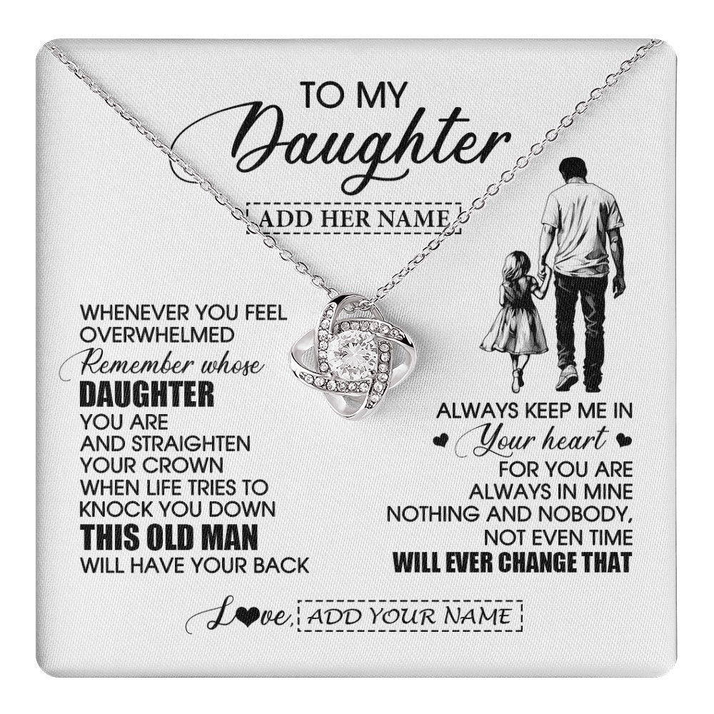 Love Knot Necklace 14K White Gold Finish | 1 | Personalized To My Daughter Gifts Necklace From Dad Father Whenever Man Unique Birthday Gifts For Daughter Graduation Christmas Custom Gift Box Message Card | teecentury.myshopify