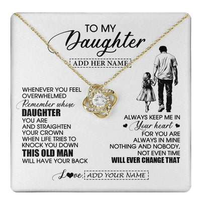 Love Knot Necklace 18K Yellow Gold Finish | 1 | Personalized To My Daughter Gifts Necklace From Dad Father Whenever Man Unique Birthday Gifts For Daughter Graduation Christmas Custom Gift Box Message Card | teecentury.myshopify