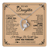 Forever Love Necklace 14K White Gold Finish | 1 | Personalized To My Daughter Gifts Necklace From Dad Mom Never Forget How Much I Love You Daughter Birthday Gifts Christmas Customized Gift Box Message Card | https://teecentury.