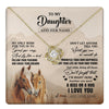 Love Knot Necklace 18K Yellow Gold Finish | 1 | Personalized To My Daughter Gifts Necklace From Mom Dad Horse My Only Wish For You Daughter Birthday Gifts Graduation Christmas Custom Gift Box Message Card | https://teecentury.