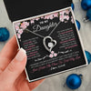 Forever Love Necklace 14K White Gold Finish | 2 | Personalized To My Daughter Gifts Necklace From Mom Dad Mother Father Love Precious Daughter Birthday Graduation Christmas Customized Gift Box Message Card | teecentury