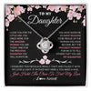 Love Knot Necklace 14K White Gold Finish | 1 | Personalized To My Daughter Gifts Necklace From Mom Dad Mother Father Love Precious Daughter Birthday Graduation Christmas Customized Gift Box Message Card | teecentury