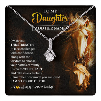 Alluring Beauty Necklace 14K White Gold Finish | 1 | Personalized To My Daughter Gifts Necklace From Mom Dad Mother I Wish You The Strength Horse Daughter Birthday Gifts Christmas Graduation Gift Box Message Card | https://teecentury.