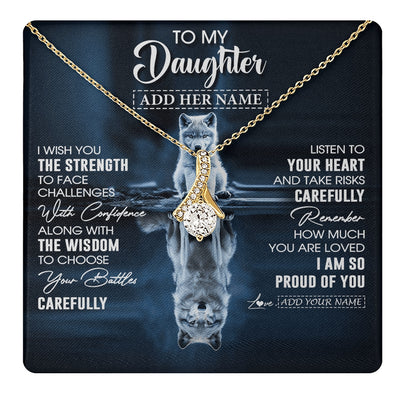 Alluring Beauty Necklace 18K Yellow Gold Finish | 1 | Personalized To My Daughter Gifts Necklace From Mom Dad Mother I Wish You The Strength Wolf Daughter Birthday Gifts Christmas Graduation Gift Box Message Card | https://teecentury.
