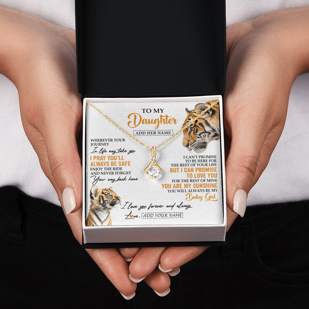 Alluring Beauty Necklace 18K Yellow Gold Finish | 2 | Personalized To My Daughter Gifts Necklace From Mom Dad Mother Wherever Your Journey In Life Tiger Daughter Birthday Gifts Custom Gift Box Message Card | https://teecentury.