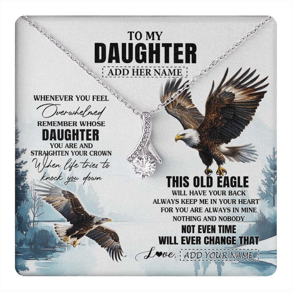 Alluring Beauty Necklace 14K White Gold Finish | 1 | Personalized To My Daughter Gifts Necklace From Mom Dad Whenever Eagle Unique Birthday Gifts For Daughter Christmas Custom Keepsake Gift Box Message Card | https://teecentury.