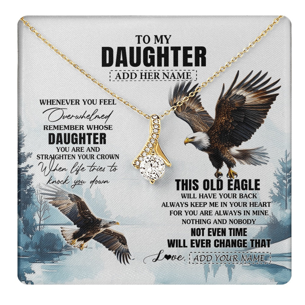 Alluring Beauty Necklace 18K Yellow Gold Finish | 1 | Personalized To My Daughter Gifts Necklace From Mom Dad Whenever Eagle Unique Birthday Gifts For Daughter Christmas Custom Keepsake Gift Box Message Card | https://teecentury.