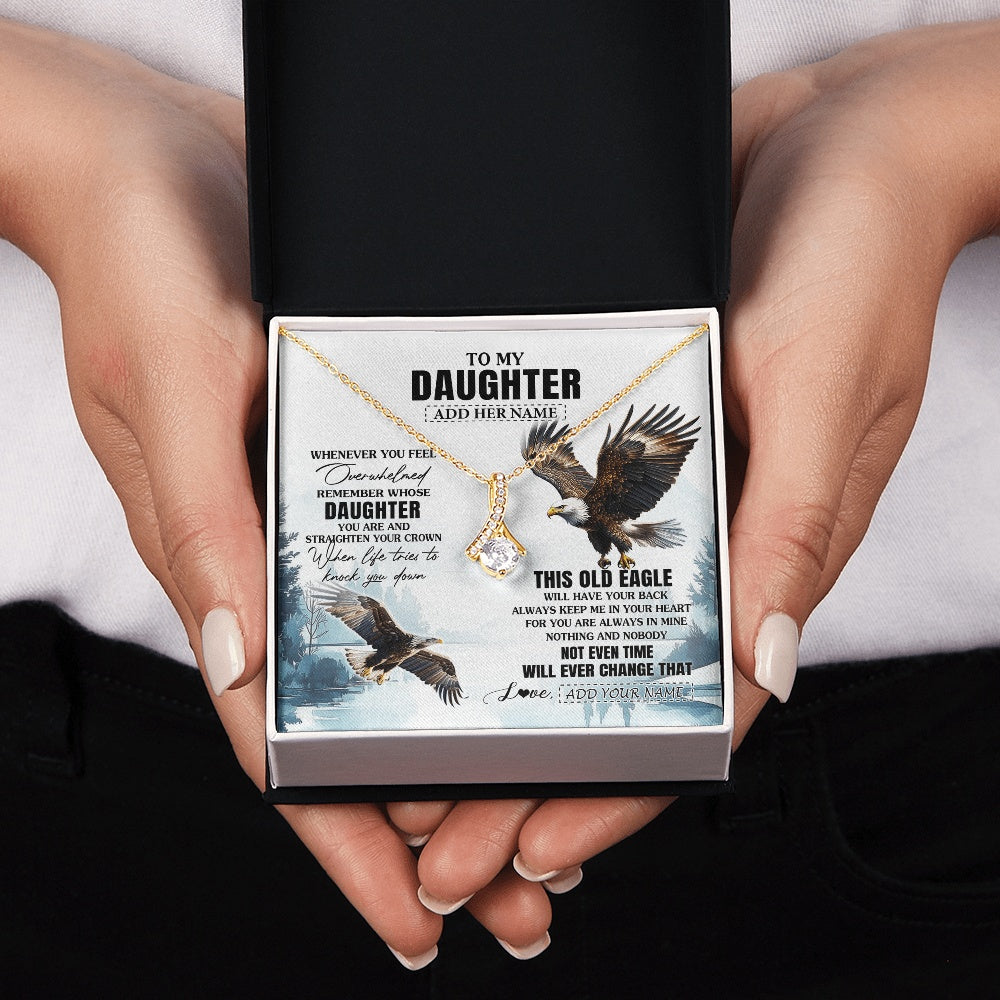 Alluring Beauty Necklace 18K Yellow Gold Finish | 2 | Personalized To My Daughter Gifts Necklace From Mom Dad Whenever Eagle Unique Birthday Gifts For Daughter Christmas Custom Keepsake Gift Box Message Card | https://teecentury.