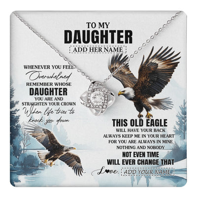 Love Knot Necklace 14K White Gold Finish | 1 | Personalized To My Daughter Gifts Necklace From Mom Dad Whenever Eagle Unique Birthday Gifts For Daughter Christmas Custom Keepsake Gift Box Message Card | https://teecentury.
